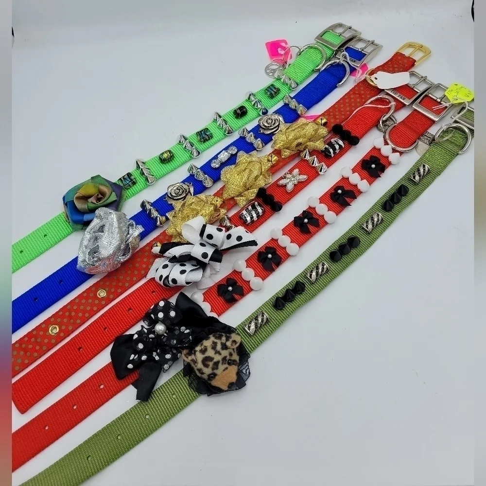 CUSTOMIZED Dog Collar Wild Thing Cub Green with Bling and Black Spikes